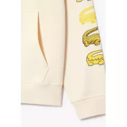 SWEATSHIRT À CAPUCHE AVEC CROCODILES CONTRASTÉS