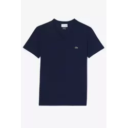 T-SHIRT COL V EN JERSEY DE COTON PIMA UNI