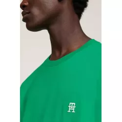 T-shirt TH Monogram Brodé à Col Ras-du-cou