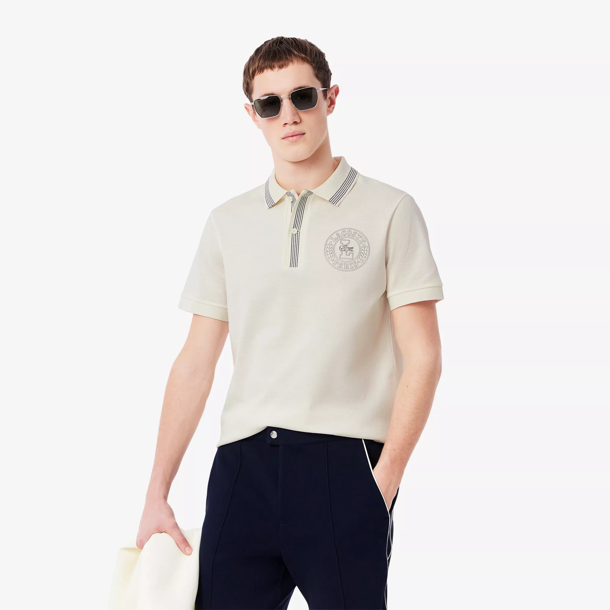 Polo L.12.12 regular fit badge imprimé