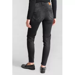 Jeans pulp slim Acya taille haute 7/8ème noir N°1