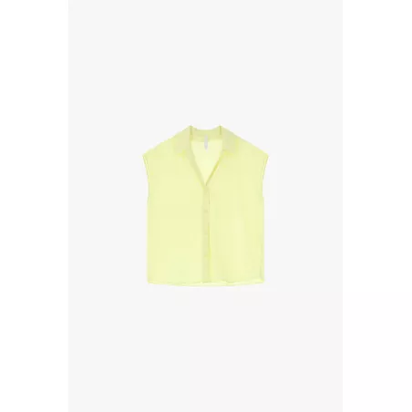 Chemise sans manches à boutons