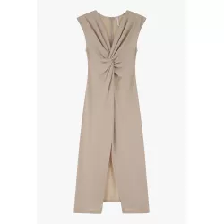 Robe avec naud frontal et fentes