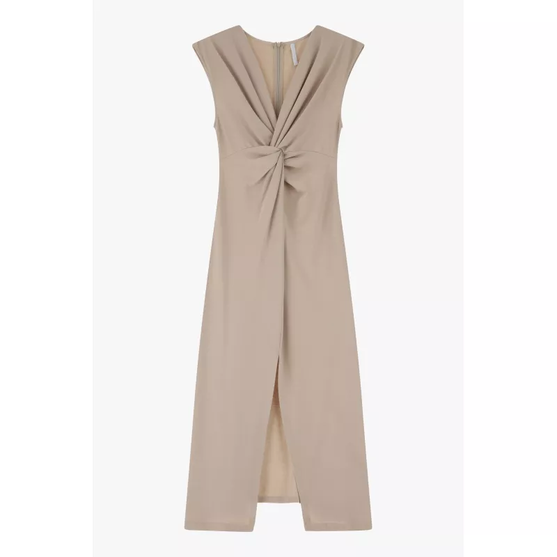 Robe avec naud frontal et fentes