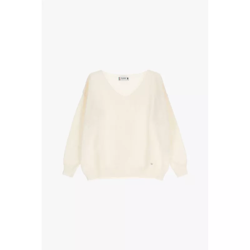 Pull col en v avec détails cœur