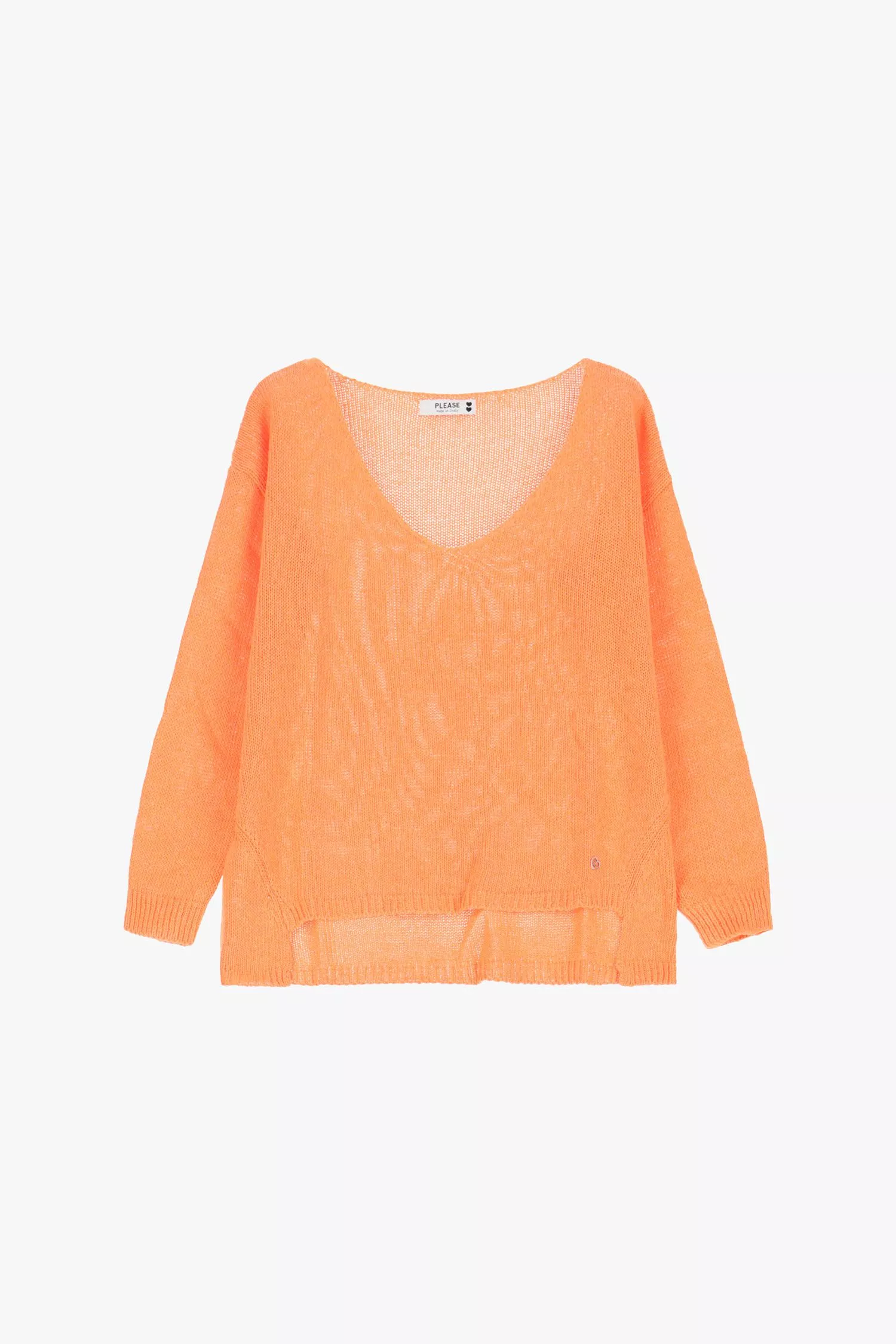 Pull col en v et manches longues