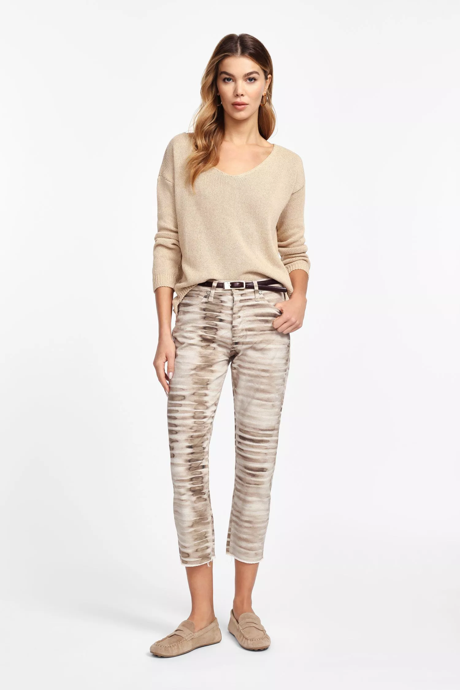 Pantalons imprimés coupe cropped