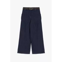 Jeans à jambe large avec ceinture