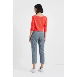 Pantalon droit rayé à cinq poches