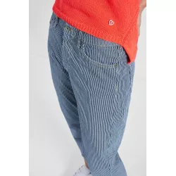 Pantalon droit rayé à cinq poches