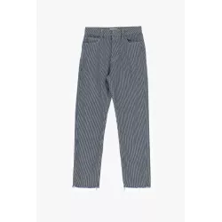 Pantalon droit rayé à cinq poches