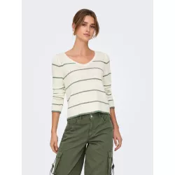 Pull col V sans manches en tricot