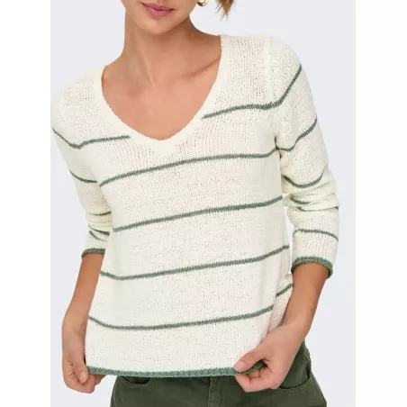 Pull col V sans manches en tricot