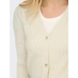 GILET EN MAILLE À COL EN V ET TORSADES