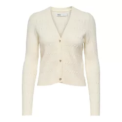 GILET EN MAILLE À COL EN V ET TORSADES