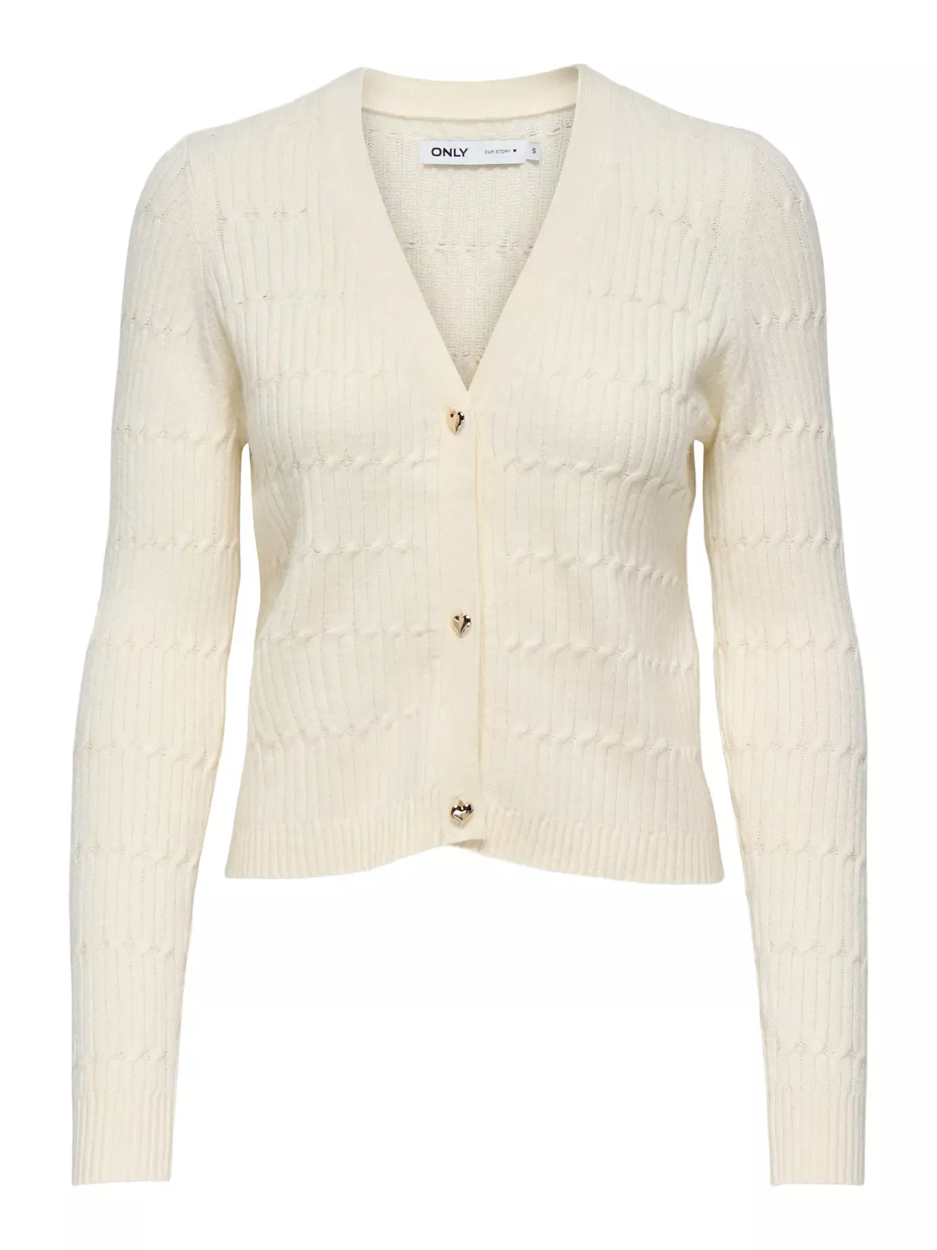 GILET EN MAILLE À COL EN V ET TORSADES