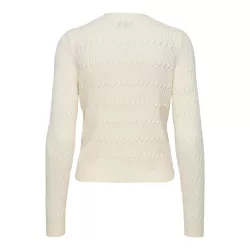 GILET EN MAILLE À COL EN V ET TORSADES