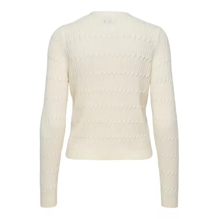 GILET EN MAILLE À COL EN V ET TORSADES