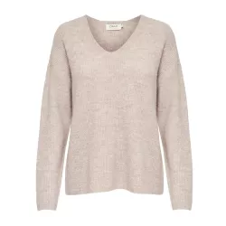 Pull col V à manches longues en tricot