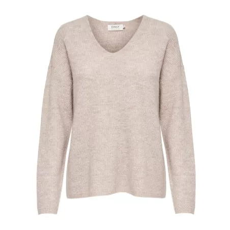 Pull col V à manches longues en tricot