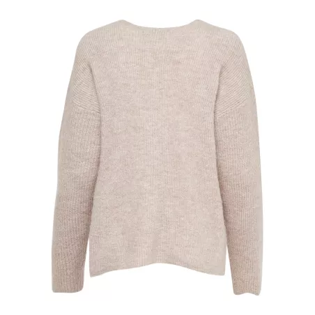 Pull col V à manches longues en tricot