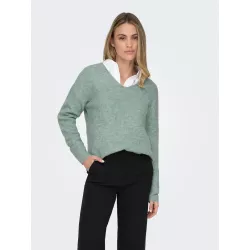 Pull col V à manches longues en tricot