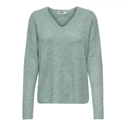 Pull col V à manches longues en tricot