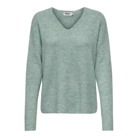 Pull col V à manches longues en tricot