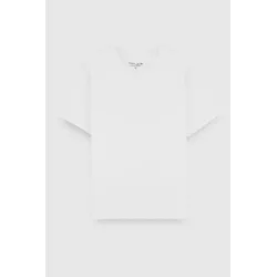T-shirt col V coupé bord franc