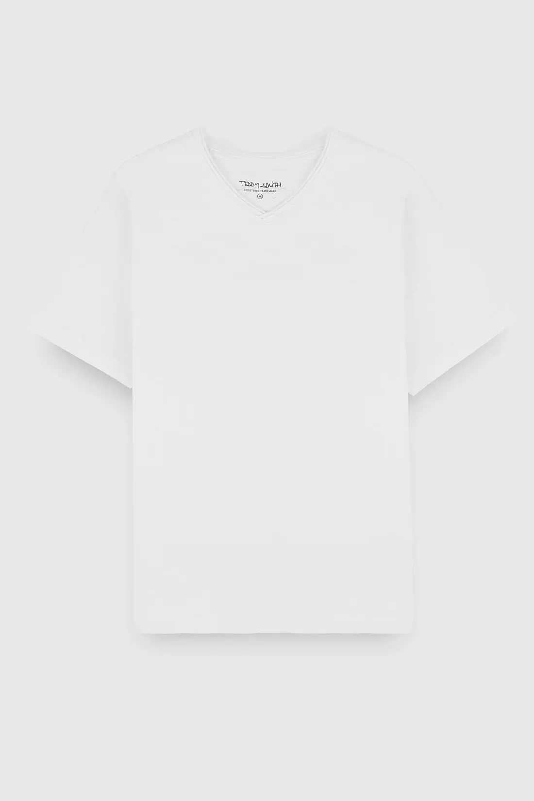 T-shirt col V coupé bord franc T-GILDAS BLANC