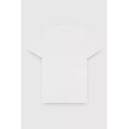 T-shirt col V coupé bord franc T-GILDAS BLANC