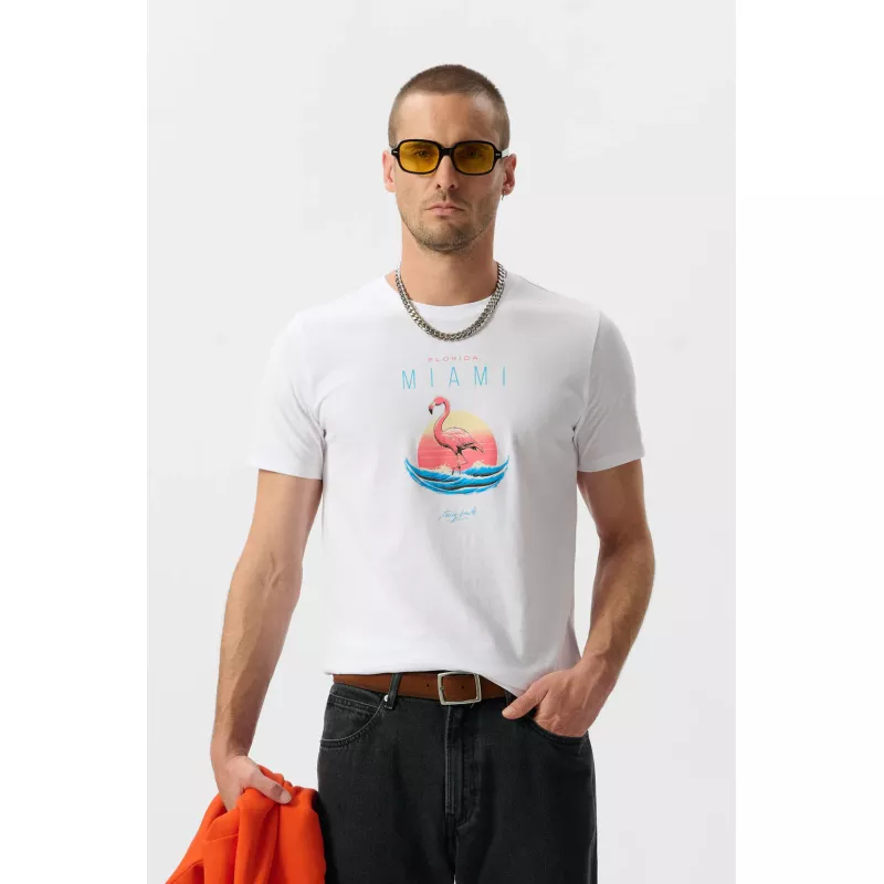 T-shirt T-MIAMI MC BLANC