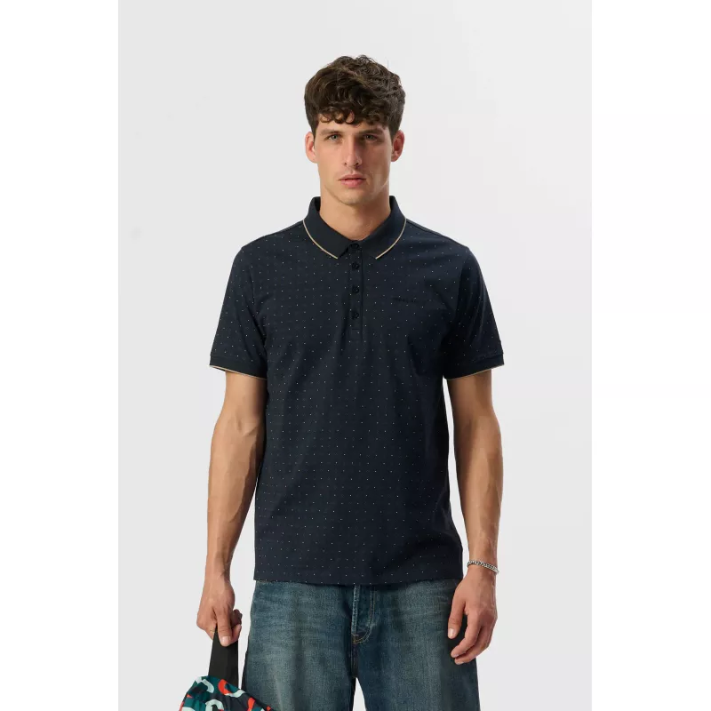 Polo PASY 2 MC TOTAL NAVY/MICRO DOTS