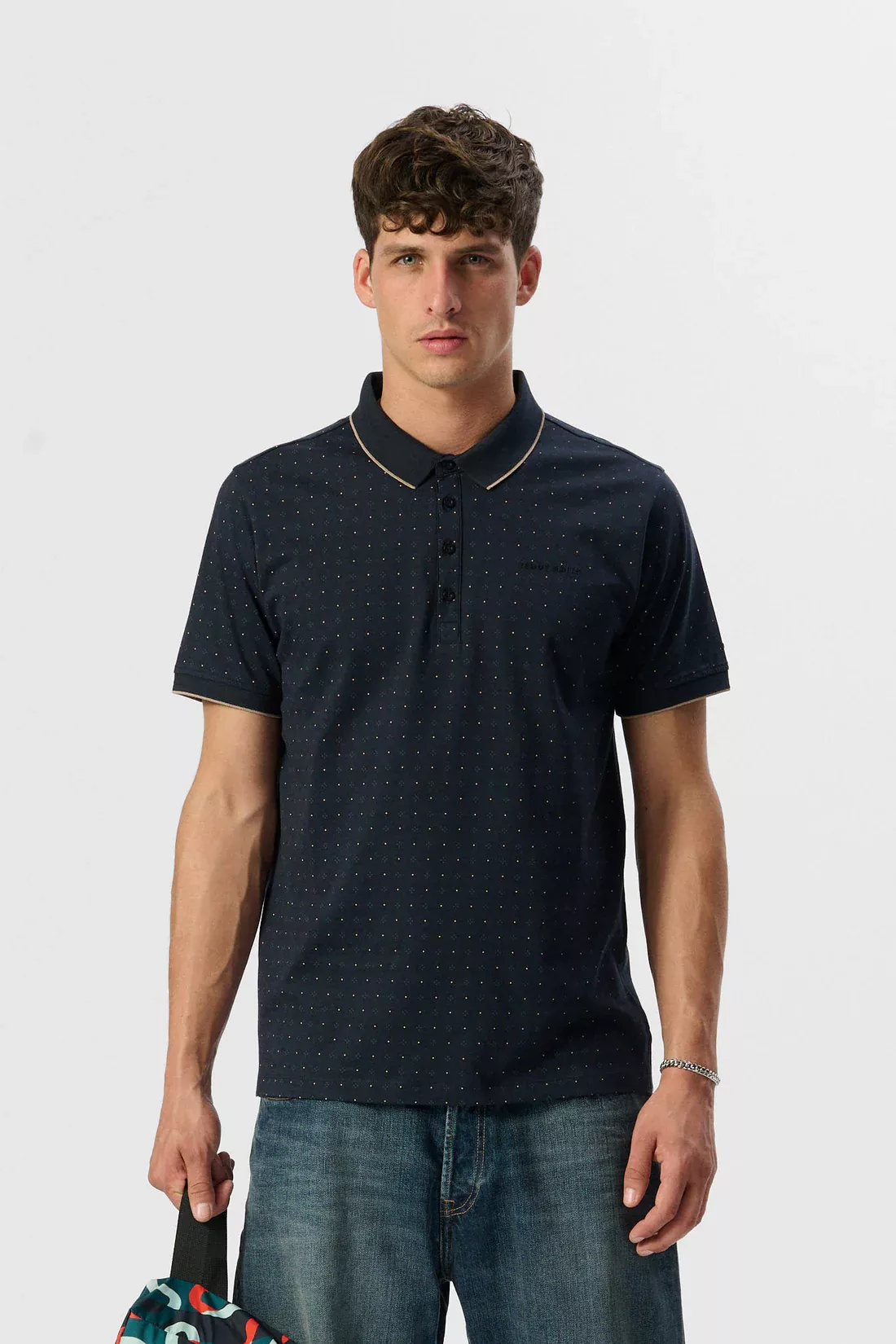 Polo PASY 2 MC TOTAL NAVY/MICRO DOTS
