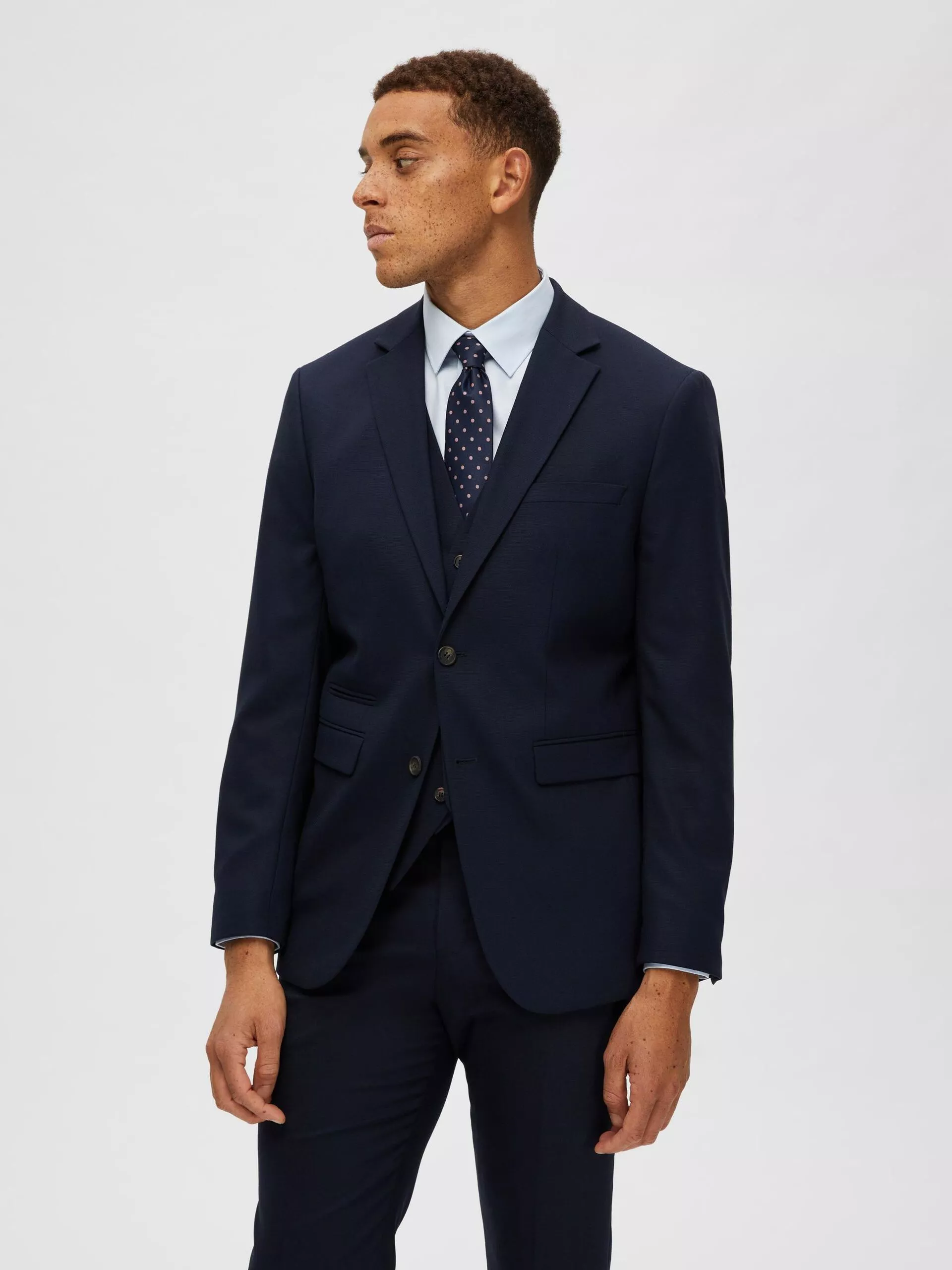 BLAZER TISSÉ EN LAINE MÉLANGÉE