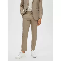 PANTALON TISSÉ EN LAINE MÉLANGÉE