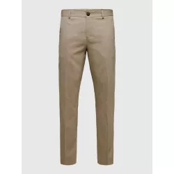 PANTALON TISSÉ EN LAINE MÉLANGÉE