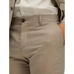 PANTALON TISSÉ EN LAINE MÉLANGÉE