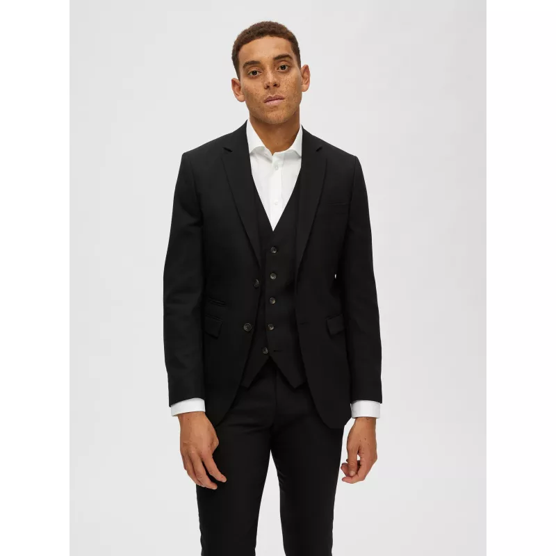 BLAZER TISSÉ EN LAINE MÉLANGÉE