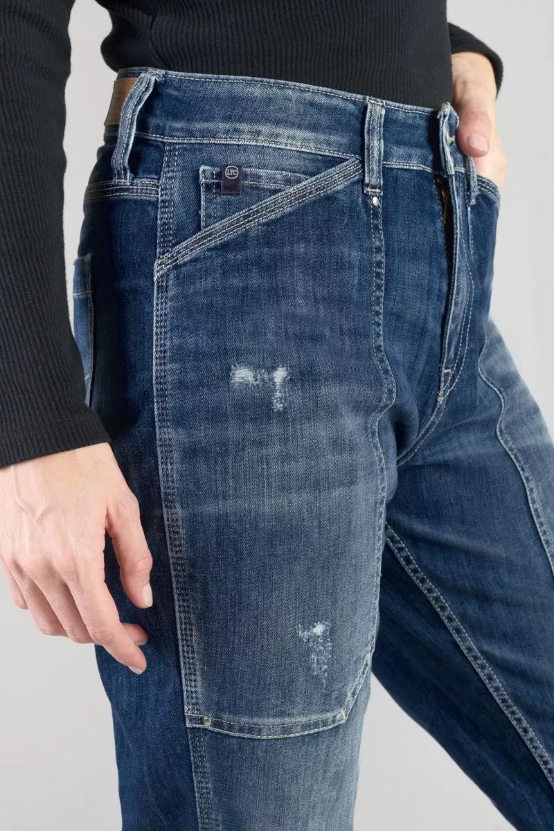 Jeans 400/60 girlfriend Union taille haute destroy bleu N°3