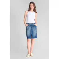 Jupe Ledisi en jeans bleu délavé