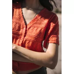 Cardigan en maille ajourée Pradda