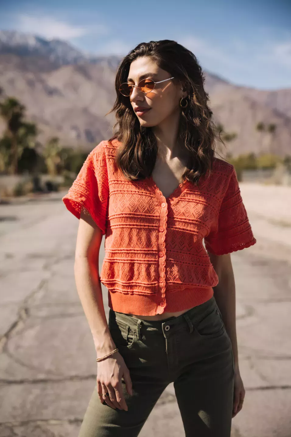 Cardigan en maille ajourée Pradda