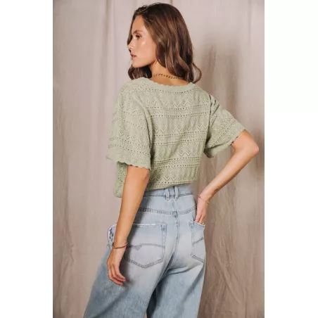 Cardigan en maille ajourée Pradda