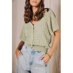 Cardigan en maille ajourée Pradda