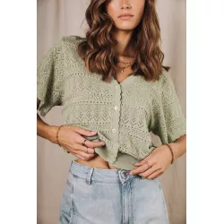 Cardigan en maille ajourée Pradda