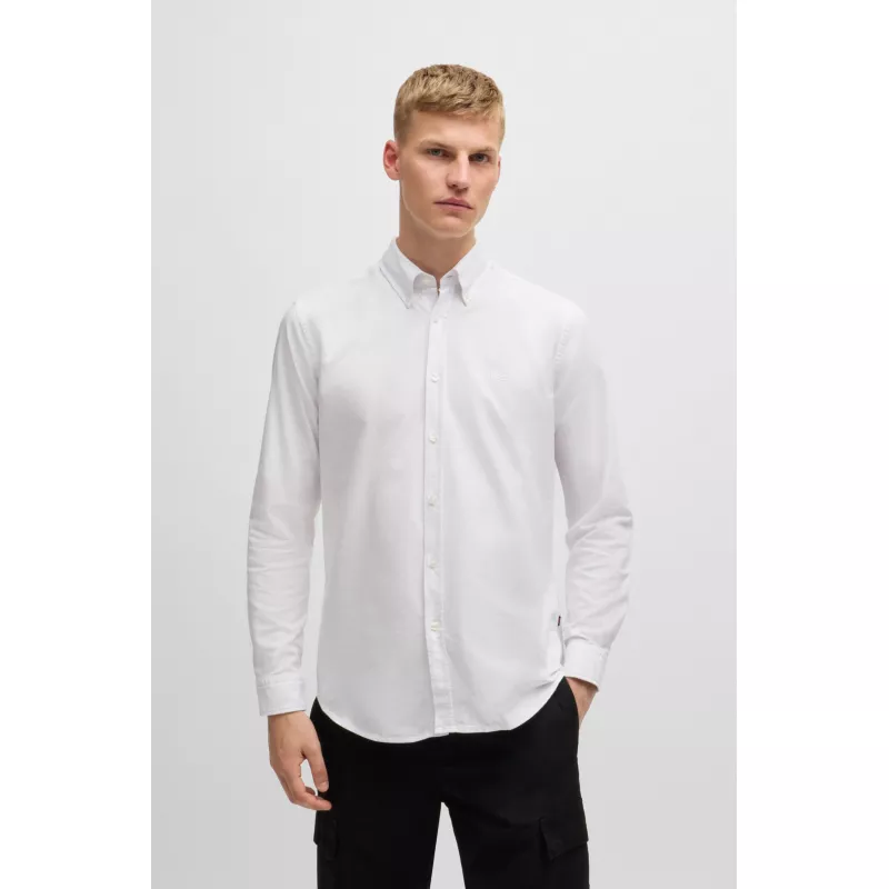 Chemise Regular en coton avec col à pointes boutonnées