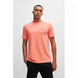 T-SHIRT REGULAR EN COTON STRETCH AVEC LOGO CONTRASTANT