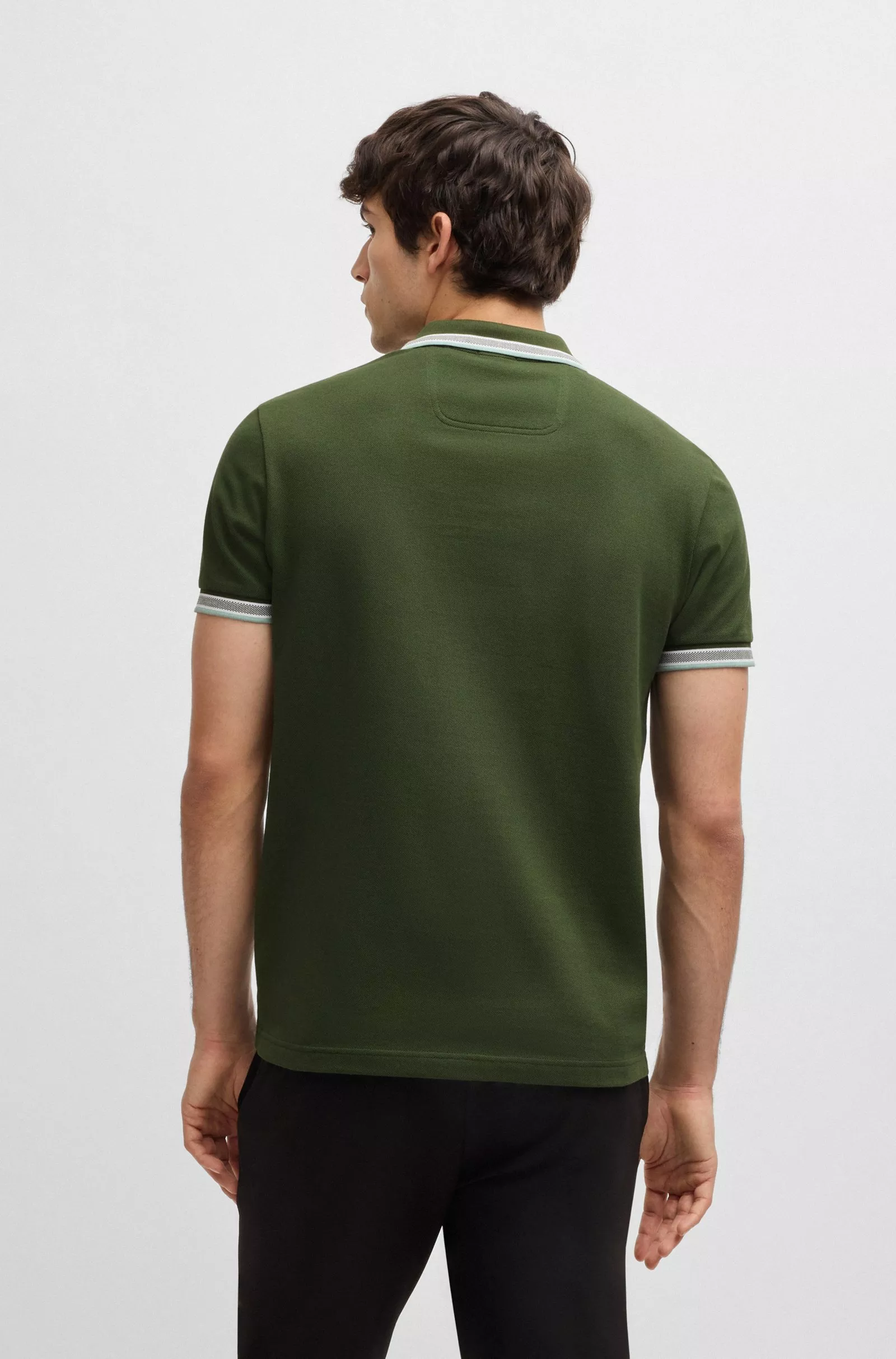 Polo Paddy en piqué de coton avec sous-col logoté