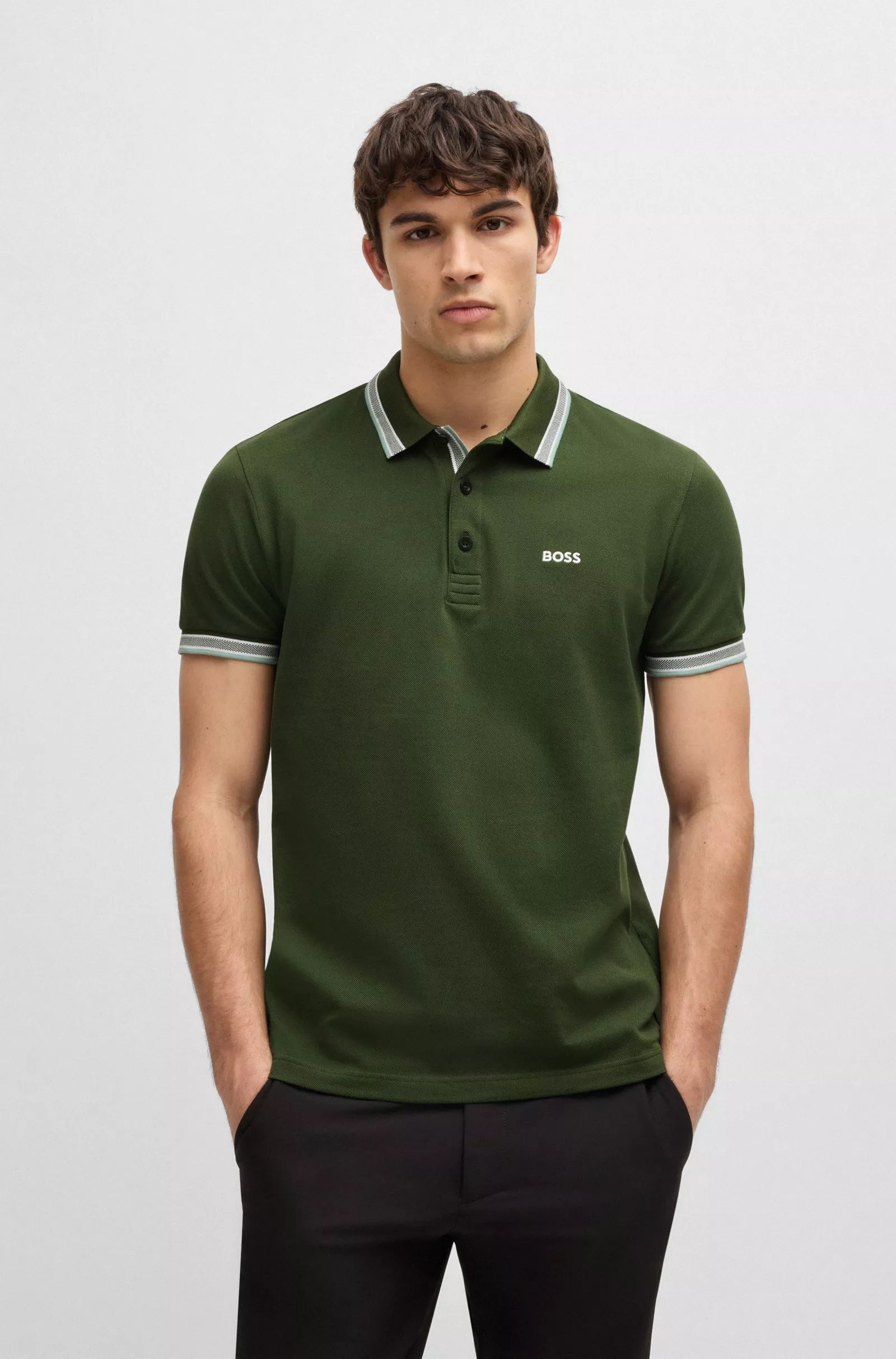 Polo Paddy en piqué de coton avec sous-col logoté